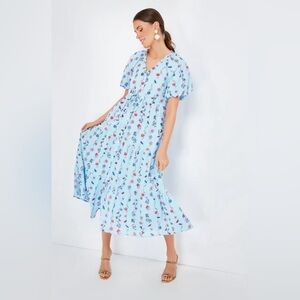 Banjanan Poppy Midi Dress Floral Misty Floral
Puff Sleeve Button XS Excellent